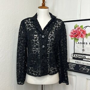 No. 21 Black Lace Blazer Size 44/8US
